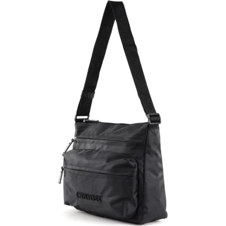Chiemsee Umhängetasche, schwarze Handtasche mit Reißverschluss, Smartphonefach und Kartenfächern – Bild 2