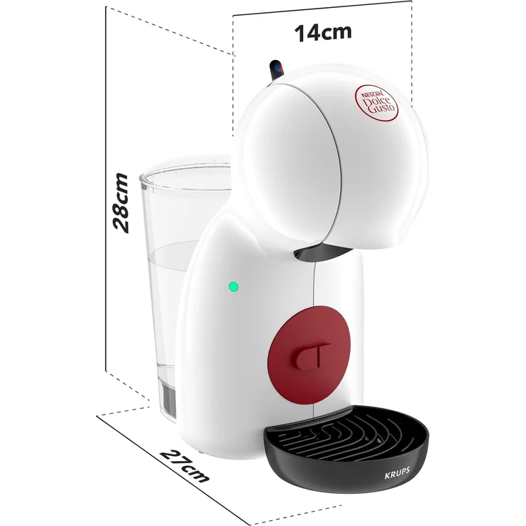 Krups Nescafé Dolce Gusto Piccolo XS KP1A31 Kaffeekapselmaschine, 15 Bar, ultra-kompakt, 0,8 l, über 30 Getränke, weiß – Bild 5