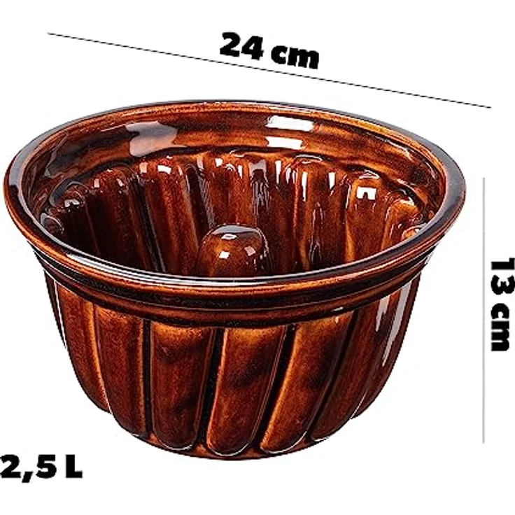 KADAX Gugelhupfform Olympia, Spülmaschinenfeste Kuchenform aus Keramik für saftigen Gugelhupf und Pudding, 24 cm – Bild 2