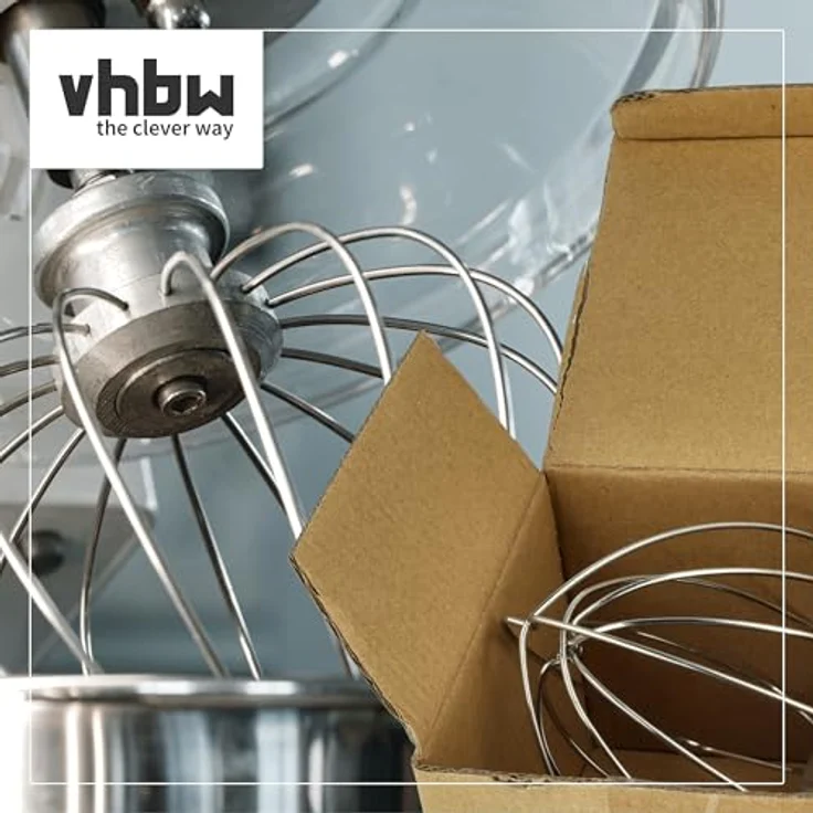 vhbw Schneebesen für Kitchenaid Küchenmaschinen, Edelstahl, kompatibel mit 4,3, 4,7, 4,8 L Schüsseln, ideal zum Schlagen von Sahne und Eiweiß – Bild 7