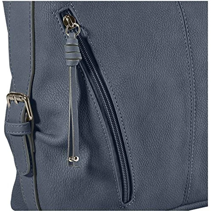 TOM TAILOR Umhängetasche CAIA Cross bag M, Nubuklederimitat, 7 Fächer, Smartphone-Fach, schwarz – Bild 4