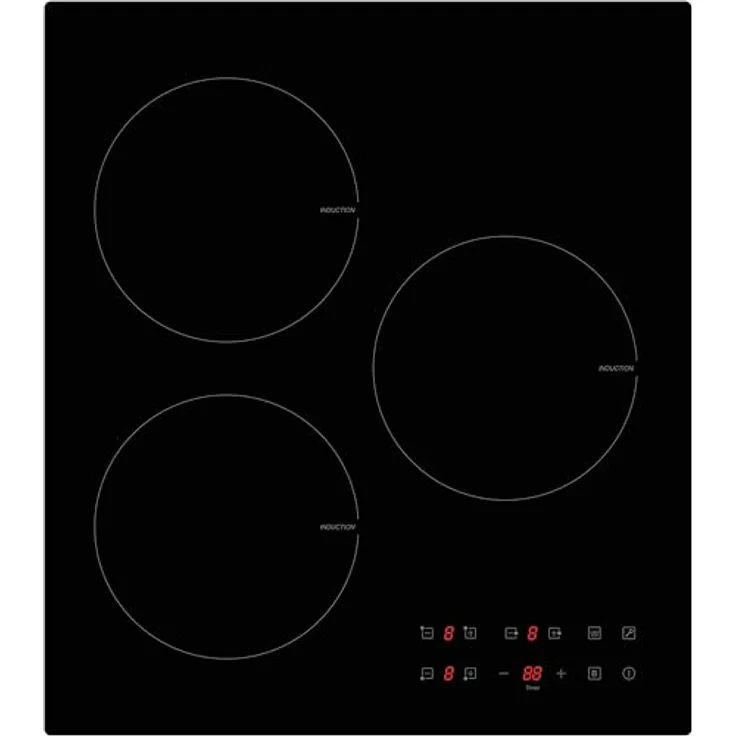 PKM Induktions-Kochfeld IF3F, Glaskeramik mit Touch Control, 3 Kochzonen, 5800 Watt, schwarz