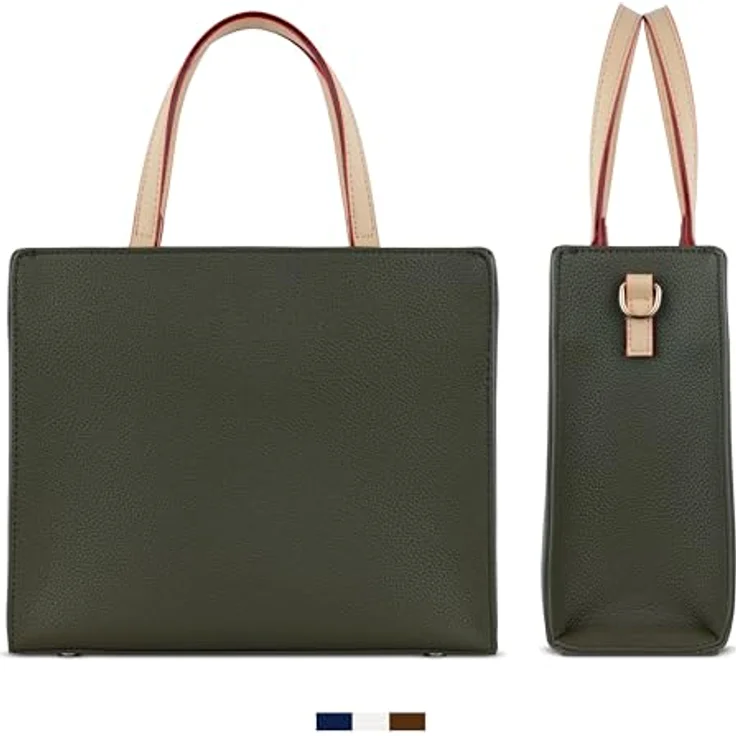 bugatti Ella Handtasche, Henkeltasche aus 100% Polyurethan, oliv, 22.5 cm x 7 cm x 19 cm – Bild 3