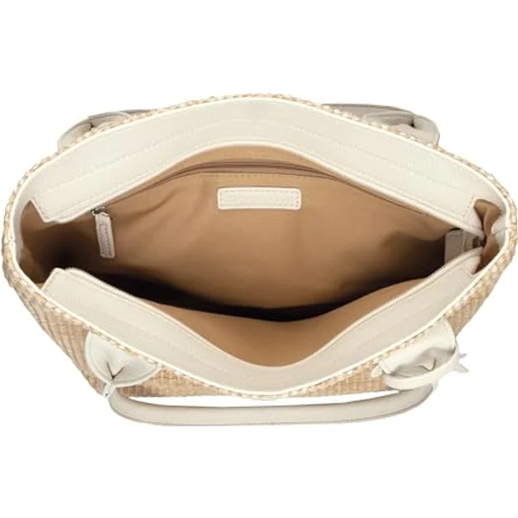TOM TAILOR Sharon Zip Shopper M, Einkaufstasche in Cream White mit Zipper und verstärktem Boden – Bild 5