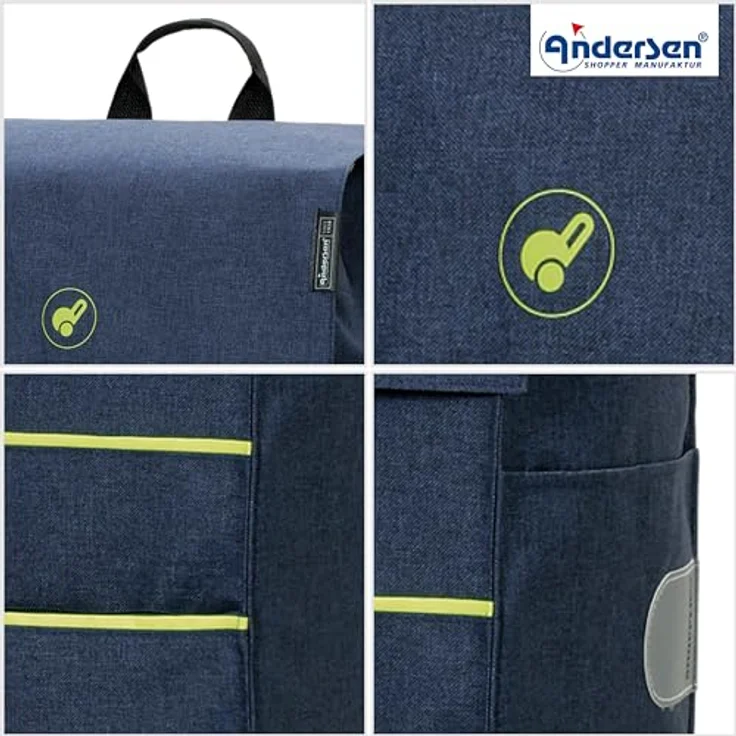 ANDERSEN Einkaufstrolley - Scala Shopper Nelon blau 53 L Freizeit, Hackenporsche, modern, klappbar, leichtgängig, leise Räder – Bild 5
