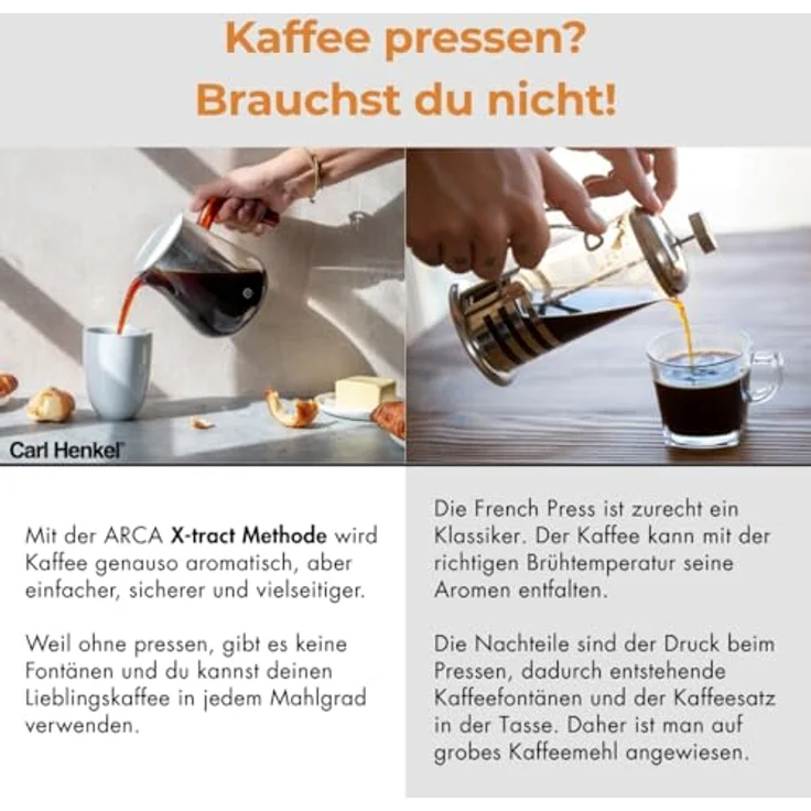 Carl Henkel Kaffeebereiter Arca X-Tract-Brew 0.8L Griff Bernstein – Bild 7