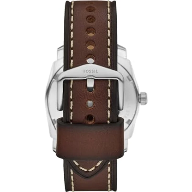 Fossil Herren Analog Quarz Uhr mit Leder Armband FS6081SET, 42mm Gehäuse, schwarz/braun – Bild 2