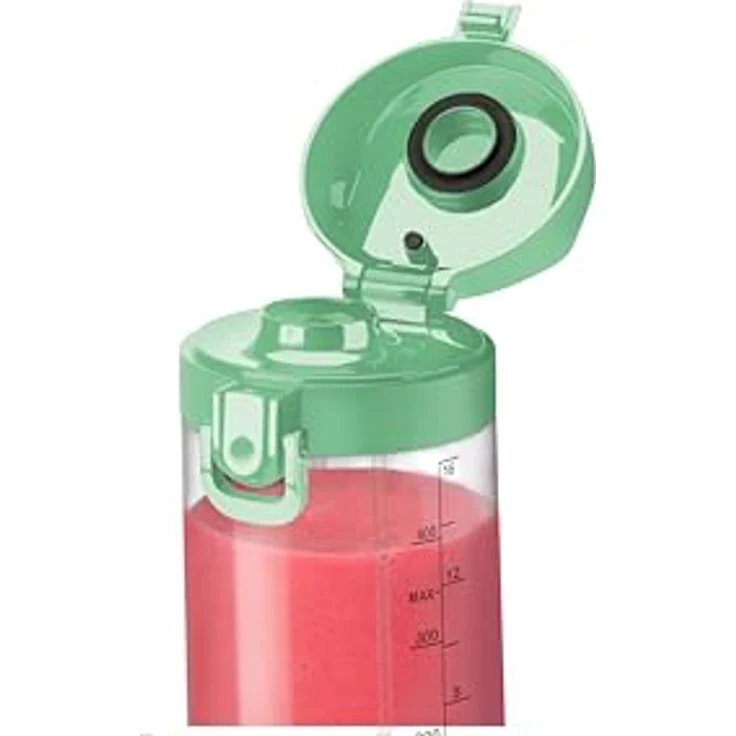 NutriBullet Portable NBP003LG, tragbarer Mixer 475ml, wiederaufladbar, 4-Klingen-Messer, Tritanbecher, USB-C Aufladung, Hellgrün – Bild 2