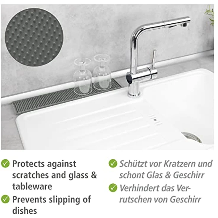 WENKO Abtropfmatte Slim für die Spülablage Grau – Bild 3