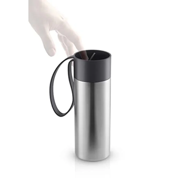 Eva Solo To Go Cup, 0.35 Liter, doppelwandiger Thermobecher mit Klickdeckel und Trageschlaufe, schwarz – Bild 3