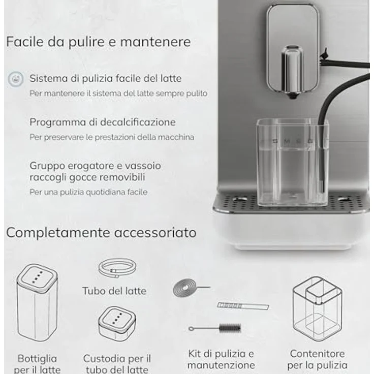 Smeg Kaffeevollautomat BCC13WHMEU, inkl. Milchbehälter - Personalisierter Kaffeegenuss auf Knopfdruck – Bild 5