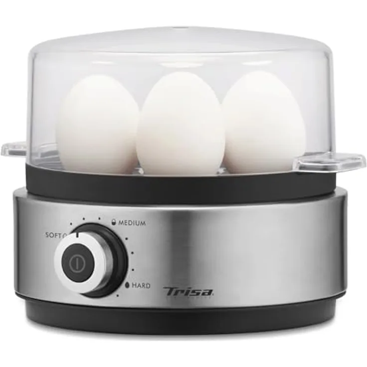 Trisa Eierkocher Vario Eggs, Edelstahl Schwarz, für 7 Eier mit programmierten Voreinstellungen, 400 W
