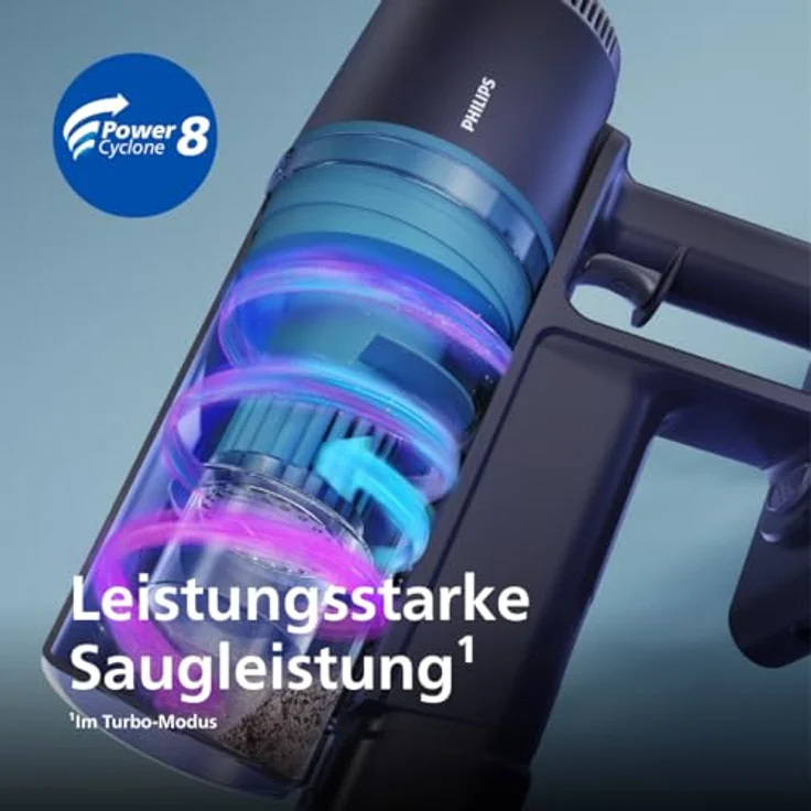 Philips Kabelloser Staubsauger Serie 3000, Leistungsstarke Saugleistung auf Hartböden, 60 Minuten Laufzeit, LED-Düse, Fugen- und Kombinationsdüse, Austauschbarer Akku (XC3032/01) – Bild 2