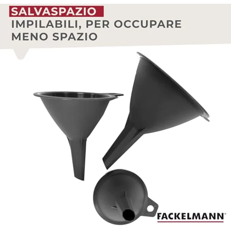 Fackelmann Trichter-Set, Einfülltrichter für Flaschen und Gläser (Farbe: Grau), Menge: 3 Stück – Bild 6