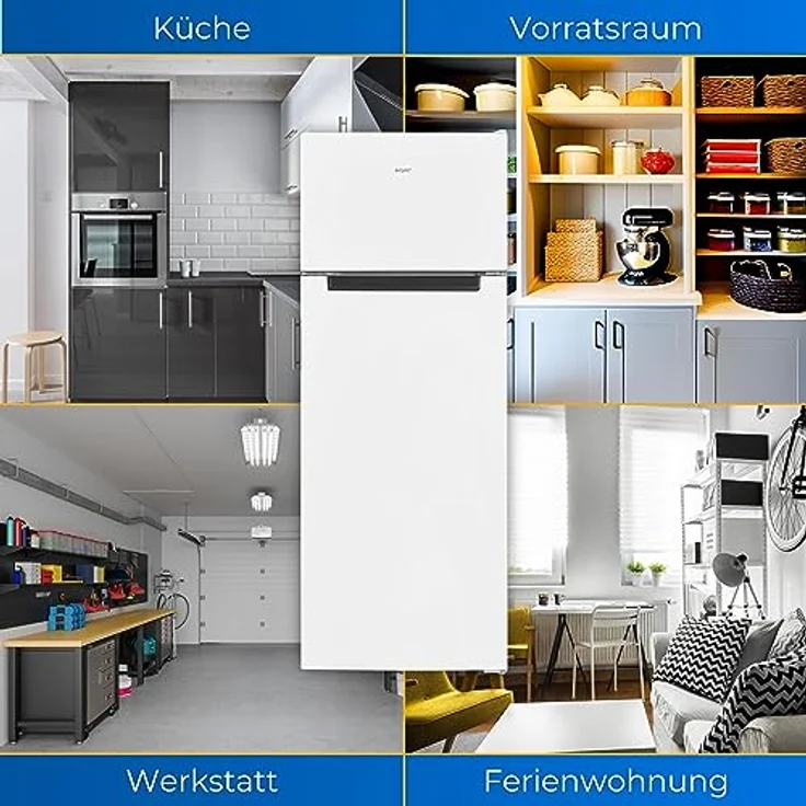 Exquisit Kühl-Gefrierkombination KGC5270-45-040E weiss | 206 L Volumen | Kühl-Gefrier-Kombination Türanschlag wechselbar | Temperaturregelung | Kühlgefrierkombination freistehend – Bild 5