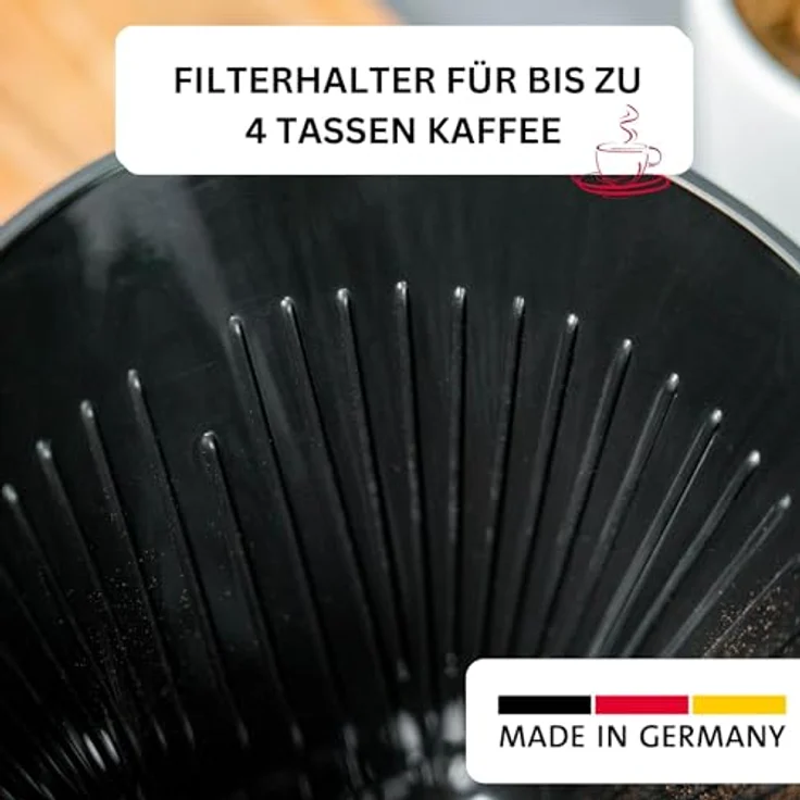 Westmark Kaffeefilter-Filterhalter, Für bis zu 4 Tassen Kaffee, Filtergröße 4, Kunststoff, Four, Schwarz, 24442261 – Bild 2