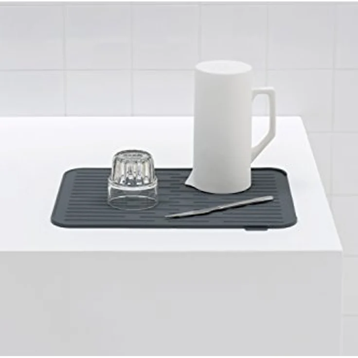 Brabantia Silikon Abtropfmatte, Stahl, dunkelgrau, 43,8 x 32,5 x 0,9 cm – Bild 6
