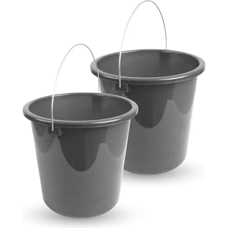ProHome Putzeimer 10 Liter Kunststoff mit Metallbügel, stapelbar, BPA-frei, blau, Made in EU – Bild 1