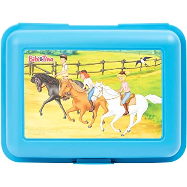 United Labels Bibi & Tina - Pferde Brotdose Lunchbox Butterbrotdose mit Trennwand Blau – Bild 5