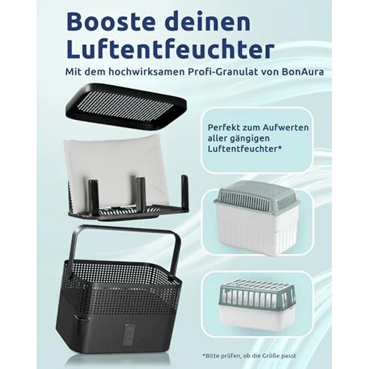 BonAura® Luftentfeuchter Nachfüllpack 4x 980g, effektiver Schimmel- und Geruchsschutz für Räume bis 33m², 4er Set Granulat – Bild 3