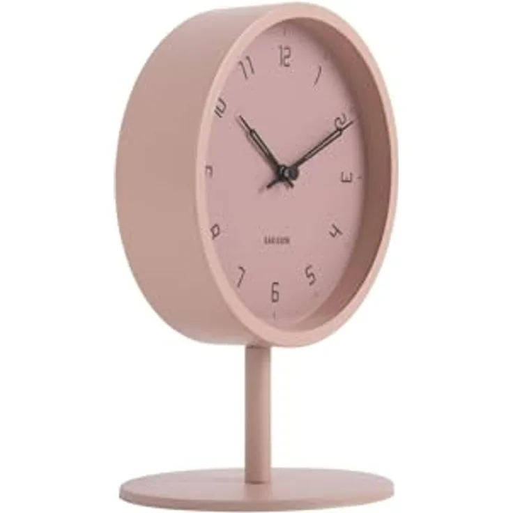 Karlsson Tischuhr Stark KA5951PI, exzentrisches Design in rose verwaschen und honiggelb, elegant und robust