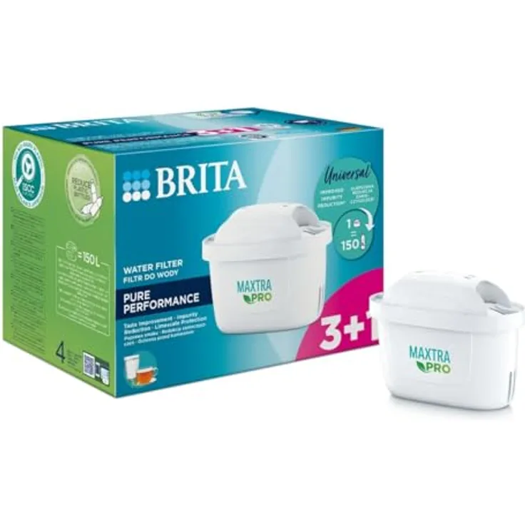 Brita MX+ Pro Pure Performance Filter 3+1 Stück, Wasserfilter, Weiss