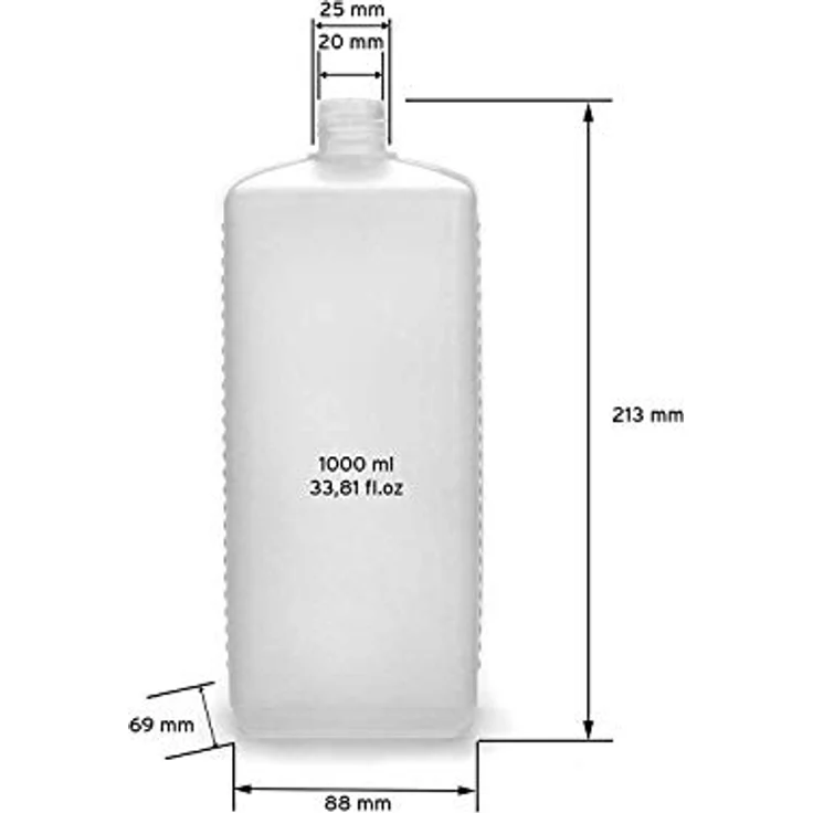 Octopus 10x 1000ml Kunststoffflaschen mit schwarzen Schraubverschlüssen, HDPE Plastikflaschen, lebensmittelecht, inkl. Beschriftungsetiketten – Bild 3