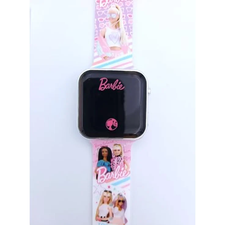 Accutime LED-Kinderuhr Barbie (rosa), Digitaluhr mit LED-Anzeige für Uhrzeit und Datum – Bild 4