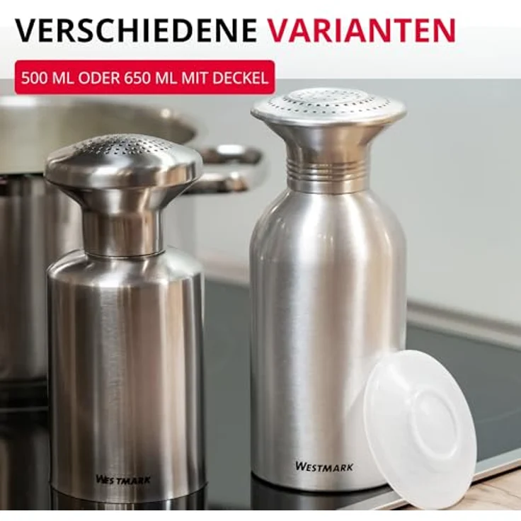 WESTMARK Salzstreuer Omega, Aluminium Gewürzstreuer mit Deckel, 650 ml, BPA-frei – Bild 7