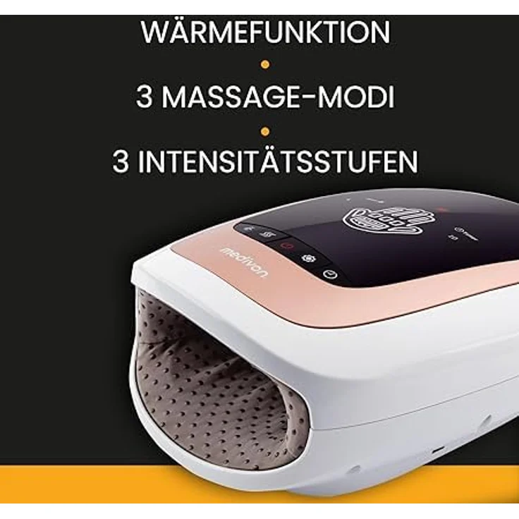 Medivon Hand LUX, Elektrisches Handmassagegerät mit Wärmefunktion, 3 Massage-Modi und Intensitätsstufen, Therapeutische Massage, Pneumatische Massagegeräte – Bild 3