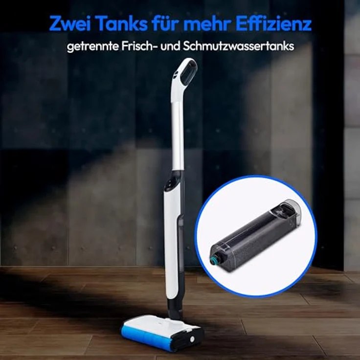 MEDION LIFE H10 Hartbodenreiniger (kabellos, Akku, Bodenreiniger, Bürstenrolle, getrennter Frischwasser und Schmutzwassertank, Selbstreinigungsfunktion, LED Display, MD11319) – Bild 3