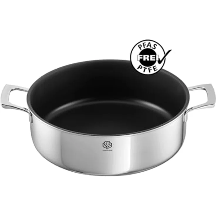 Schulte-Ufer Schmortopf Quasar 28 cm, Edelstahl mit UniverSUS-Oberflächenstruktur, ohne PFAS/PTFE und Energiekern für optimalen Bratgenuss – Bild 2