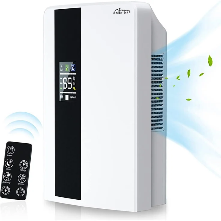 Media-Tech Luftentfeuchter air-dry pro mt6531, mit 600 ml Entfeuchtungsleistung pro Tag, für Räume bis zu 30 m², weiß