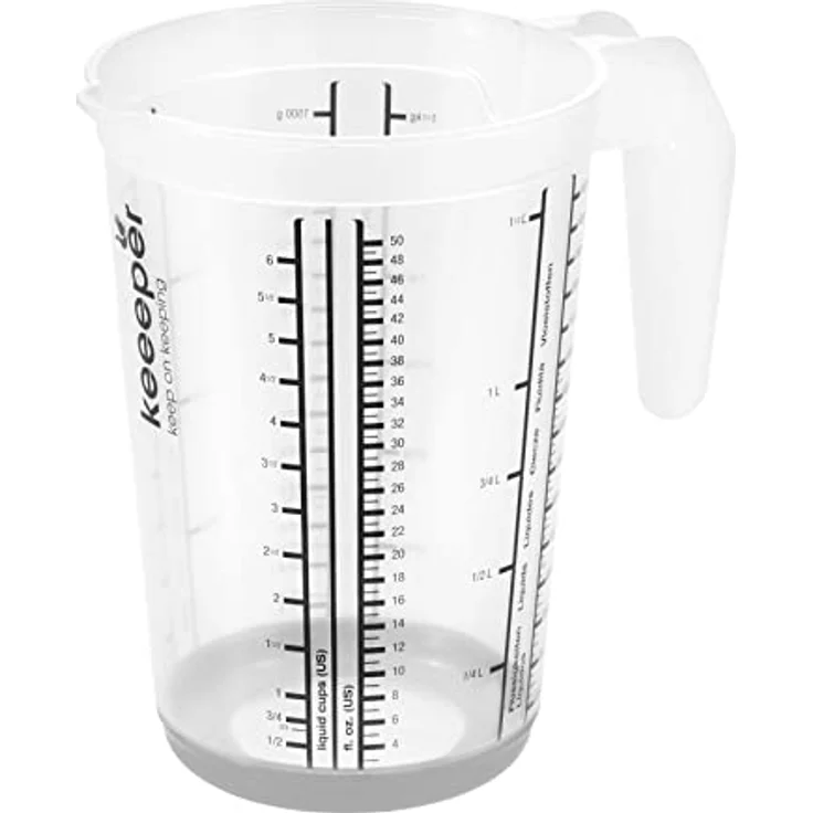 keeeper Masimmo Messbecher 13,5 x 19 cm, mit rutschfestem Boden, spülmaschinenfest, ideal zum Abmessen von Flüssigkeiten – Bild 1