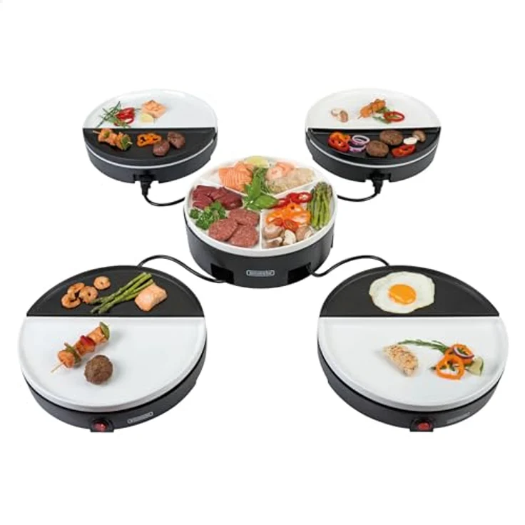 Chef's Dinnerparty - Raclette Grill weiß - Elektrogrill - Innengrills & raclettes - Gourmet-Set für 4 bis 5 Personen - Vollständig spülmaschinenfest - Inklusive Aufbewahrungstasche – Bild 1