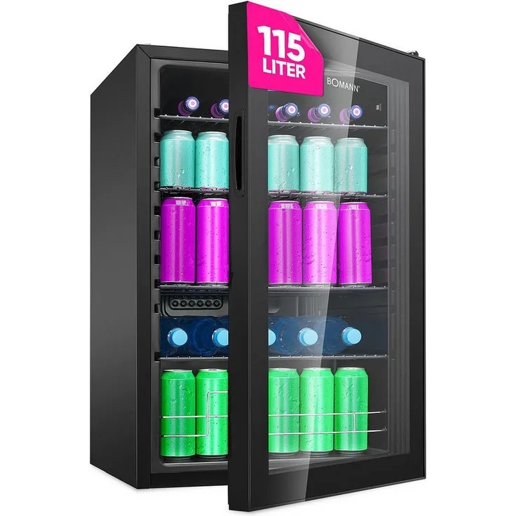 BOMANN Getränkekühlschrank KSG 7290, Glastürkühlschrank - Platz für 178 Dosen, 84.7 cm hoch, 54 cm breit