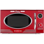 Salco Mikrowelle 2 in 1, Retro-Style, Grillfunktion, 23 l Garraum, metallic-rot, 900 W, 12 Funktionen, Auftauen, Grillen, Wärmen, inkl. Drehteller