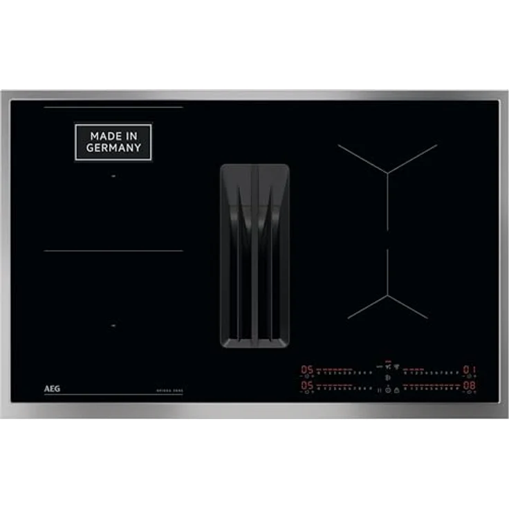 AEG Induktionskochfeld autark 80cm mit Dunstabzug in Schwarz – Made in Germany – 4 Flex-Kochzonen mit Bridge – Auto-Funktion des Dunstabzugs – Aktivkohlefilter – TH84CB0FRB – Bild 1