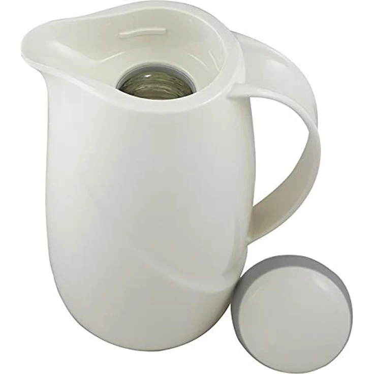 Helios Wave Thermoskanne Weiß 1,5L-6h Hält Getränke heiß & kalt Spülmaschinenfest - Kunststoffmantel - Ideal für Kaffee & Tee – Bild 5