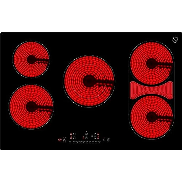 K&H® 5 Zonen Glaskeramikkochfeld Elektrokochfeld 80cm Elektro Autark Eigebaut NC-9007 – Bild 1