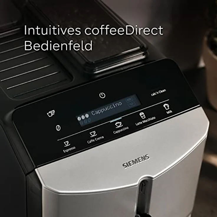 Siemens Kaffeevollautomat EQ300 TF301E19, für viele Kaffeespezialitäten, Milchaufschäumer, Keramikmahlwerk, OneTouch-Funktion, 1,4 Liter Wassertank, automatische Reinigung, 1300 W, schwarz – Bild 4