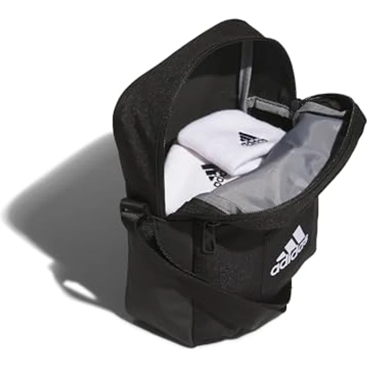 adidas Performance ESS Organizer Umhängetasche, strapazierfähiges, leichtes, recyceltes Polyester, 5 Liter, verstellbarer Schulterriemen, Schwarz – Bild 6