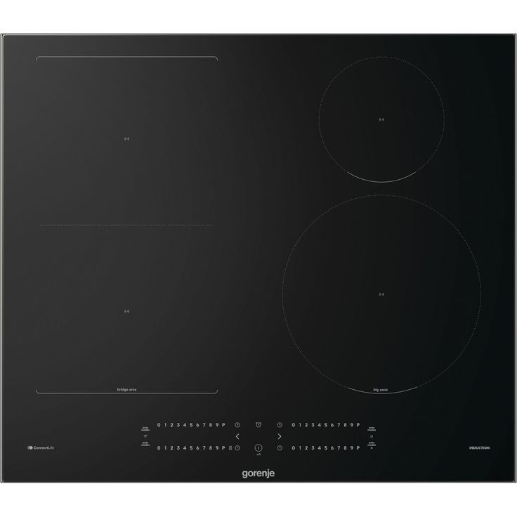 GORENJE Flex-Induktions-Kochfeld GI6432BXWF, 60cm Kochfeld mit BridgeZone und Edelstahlrahmen, Schwarz