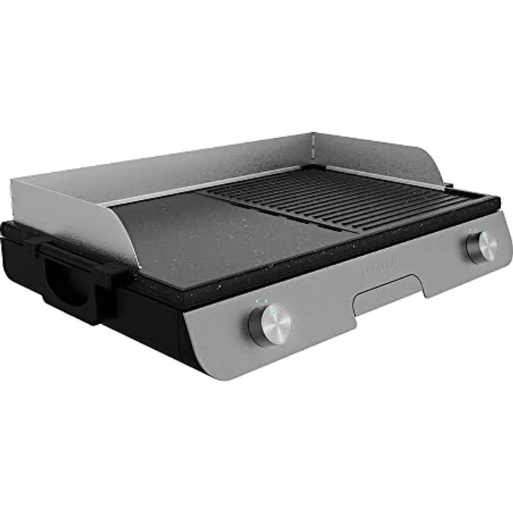 Cecotec Elektrischer Tischgrill PerfectRoast 3000 Inox, 3000 W, Grillfläche Mixta, Antihaftbeschichtung, regulierbares Thermostat, Fettauffangschale
