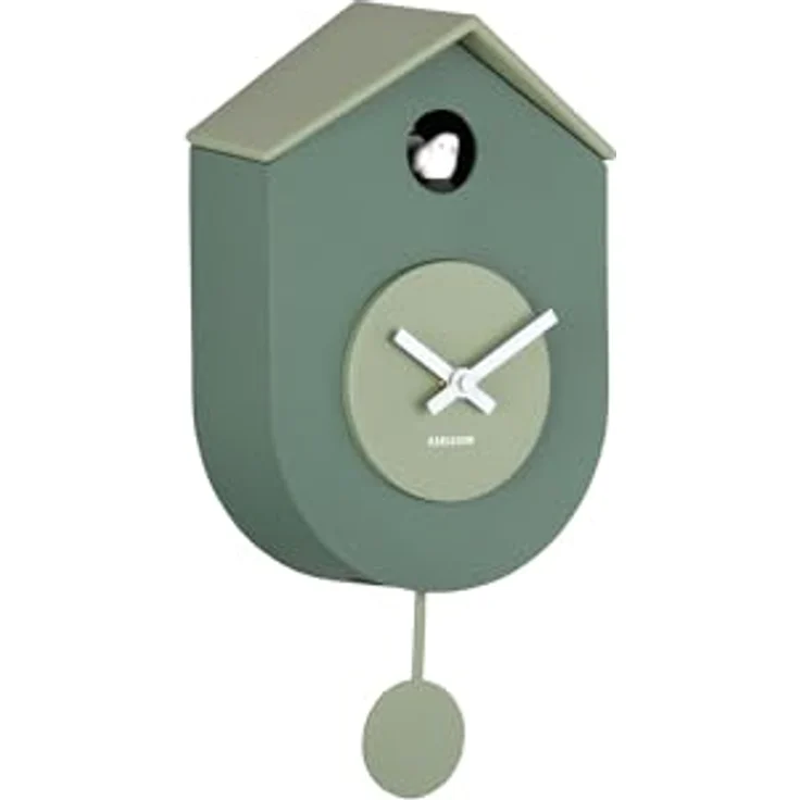 Karlsson Wanduhr Grato Cuckoo, rechteckige Kuckucksuhr in jadegrün, 9.2x17.5x33.2cm aus Thermoplast, modernes Wohnzimmer-Dekor – Bild 1