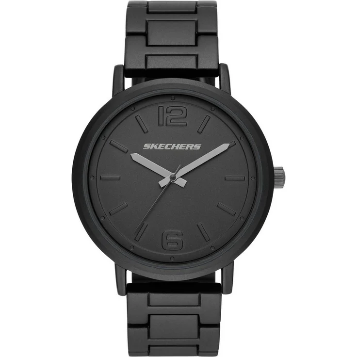 Skechers Quarzuhr ARDMORE SR5143, analoge Herrenuhr mit schwarzem Metallarmband und Mineralglas