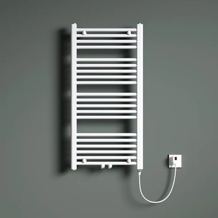 Mai & Mai Badheizkörper Elektrisch 50x100 cm Weiß, Handtuchwärmer mit 600W Heizstab
