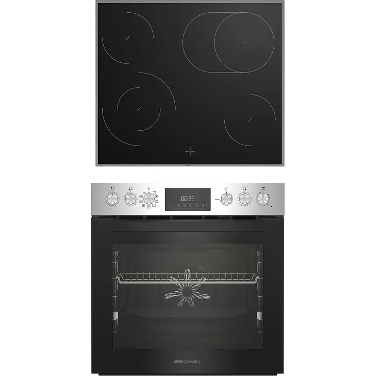 Elektrabregenz HEPMC 64095 XR Multifunktionsherdset mit PYROLYSE und Glaskeramikkochfeld, S2 AEROchef™ Technologie