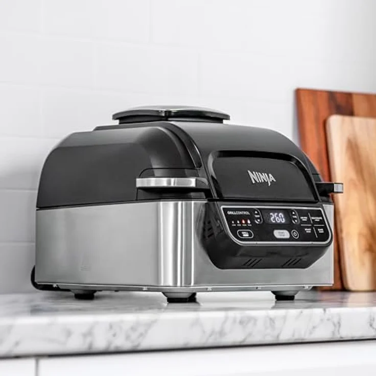 Ninja AG301EU Foodi Grill & Luftfritteuse, 4 Portionen, 1760 W, keramische Antihaftbeschichtung, schwarz – Bild 4
