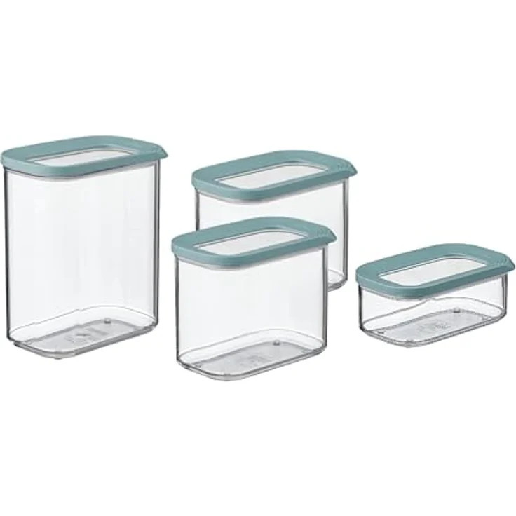 Mepal Modula Vorratsdosen Set, 4-teilig mit 425 ml, 2x 1000 ml, 1500 ml, luftdicht, stapelbar, spülmaschinengeeignet, Nordic Green – Bild 3